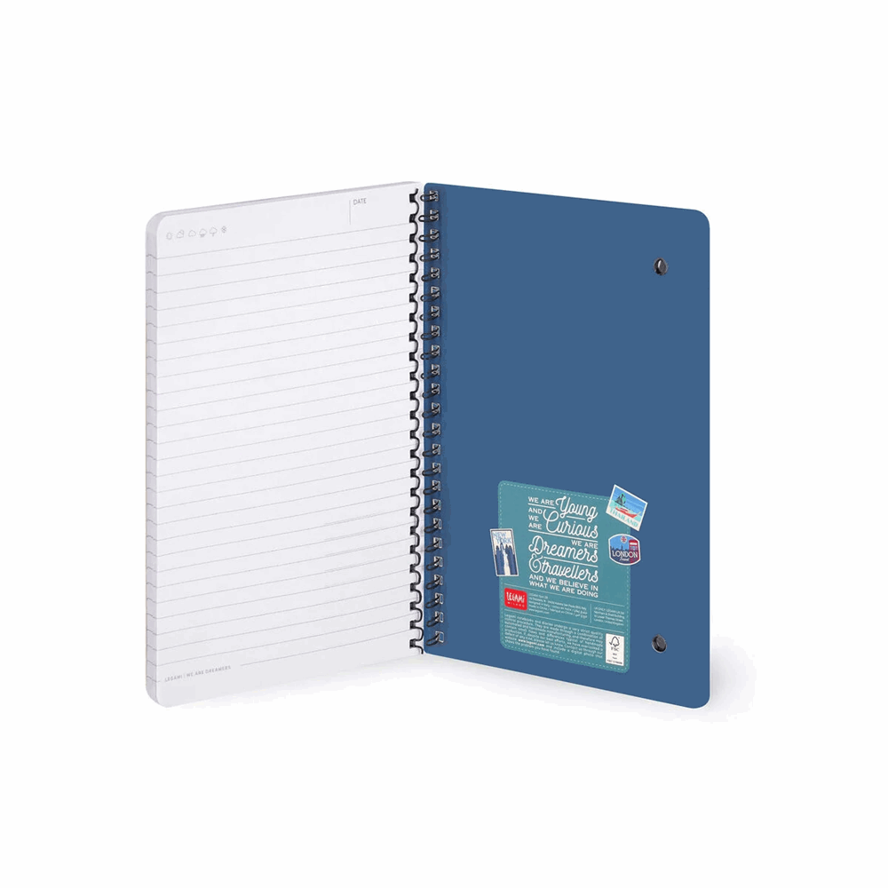 LEGAMI A5NOTS0048 LINED SPIRAL- BOUND NOTEBOOK - ΣΗΜΕΙΩΜΑΤΑΡΙΟ ΡΙΓΕ ΣΠΙΡΑΛ - LARGE - TRAVE