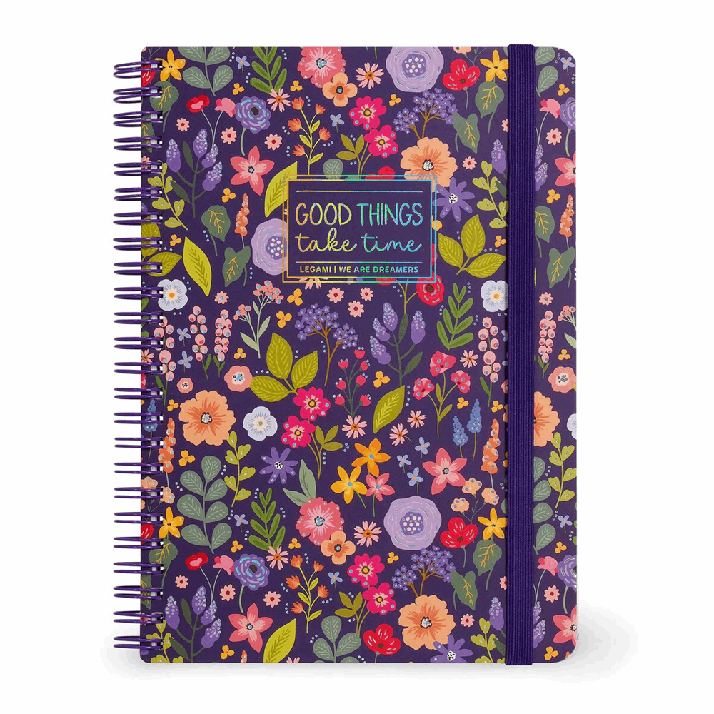 LEGAMI A5NOTS0049 LINED SPIRAL- BOUND NOTEPAD - ΣΗΜΕΙΩΜΑΤΑΡΙΟ ΡΙΓΕ ΣΠΙΡΑΛ - LARGE - FLOWER