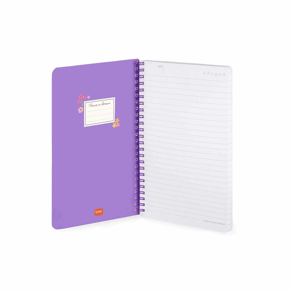 LEGAMI A5NOTS0049 LINED SPIRAL- BOUND NOTEPAD - ΣΗΜΕΙΩΜΑΤΑΡΙΟ ΡΙΓΕ ΣΠΙΡΑΛ - LARGE - FLOWER