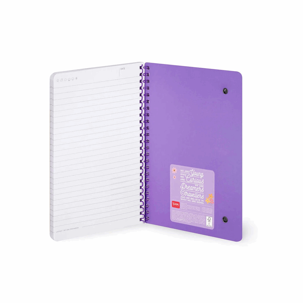 LEGAMI A5NOTS0049 LINED SPIRAL- BOUND NOTEPAD - ΣΗΜΕΙΩΜΑΤΑΡΙΟ ΡΙΓΕ ΣΠΙΡΑΛ - LARGE - FLOWER