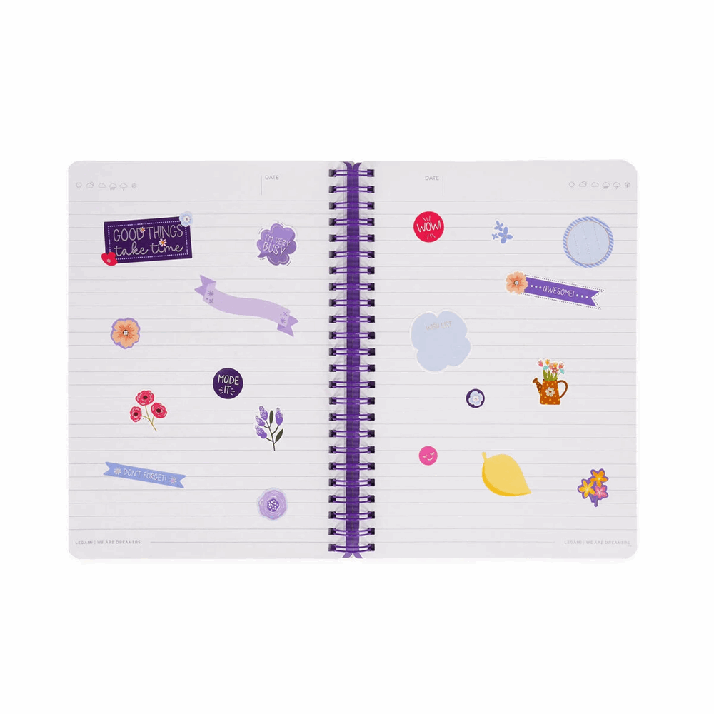 LEGAMI A5NOTS0049 LINED SPIRAL- BOUND NOTEPAD - ΣΗΜΕΙΩΜΑΤΑΡΙΟ ΡΙΓΕ ΣΠΙΡΑΛ - LARGE - FLOWER