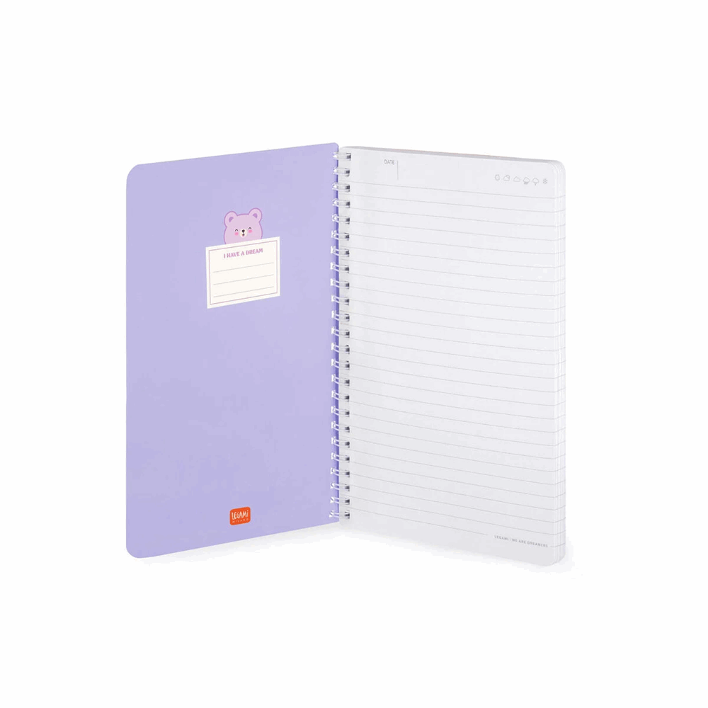 LEGAMI A5NOTS0050 LINED SPIRAL- BOUND NOTEPAD - ΣΗΜΕΙΩΜΑΤΑΡΙΟ ΡΙΓΕ ΣΠΙΡΑΛ - LARGE - TEDDY