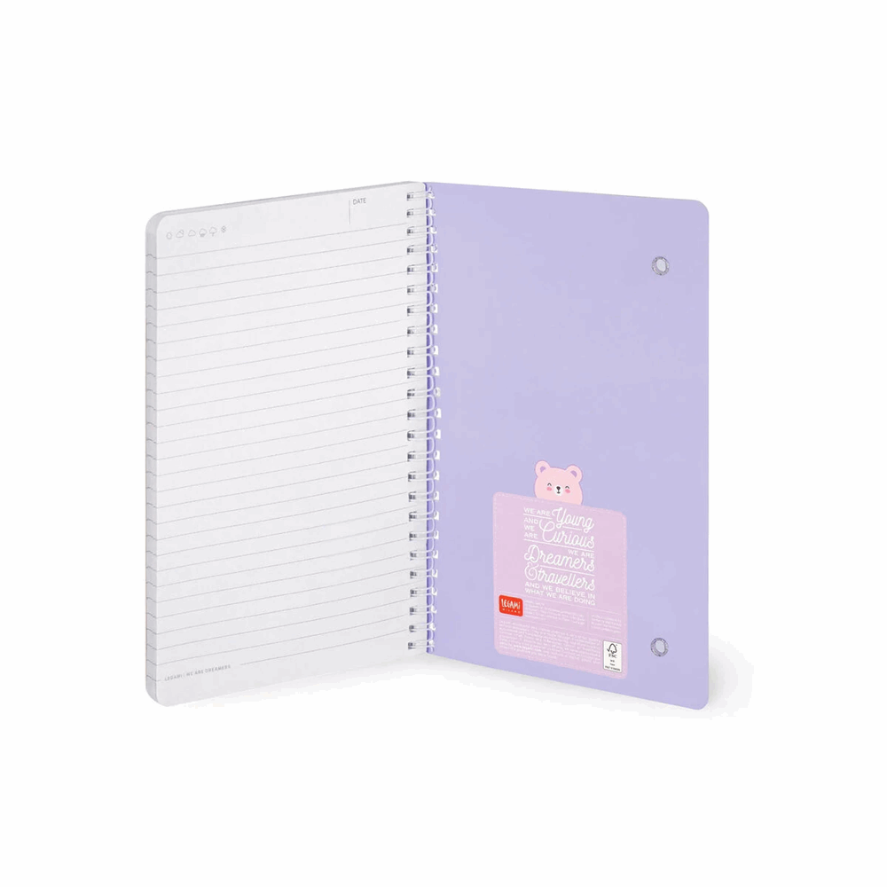 LEGAMI A5NOTS0050 LINED SPIRAL- BOUND NOTEPAD - ΣΗΜΕΙΩΜΑΤΑΡΙΟ ΡΙΓΕ ΣΠΙΡΑΛ - LARGE - TEDDY