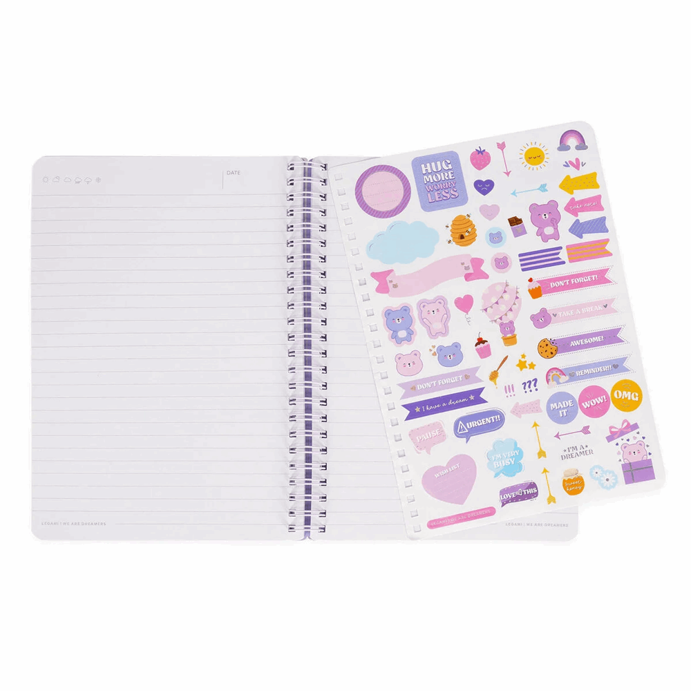LEGAMI A5NOTS0050 LINED SPIRAL- BOUND NOTEPAD - ΣΗΜΕΙΩΜΑΤΑΡΙΟ ΡΙΓΕ ΣΠΙΡΑΛ - LARGE - TEDDY