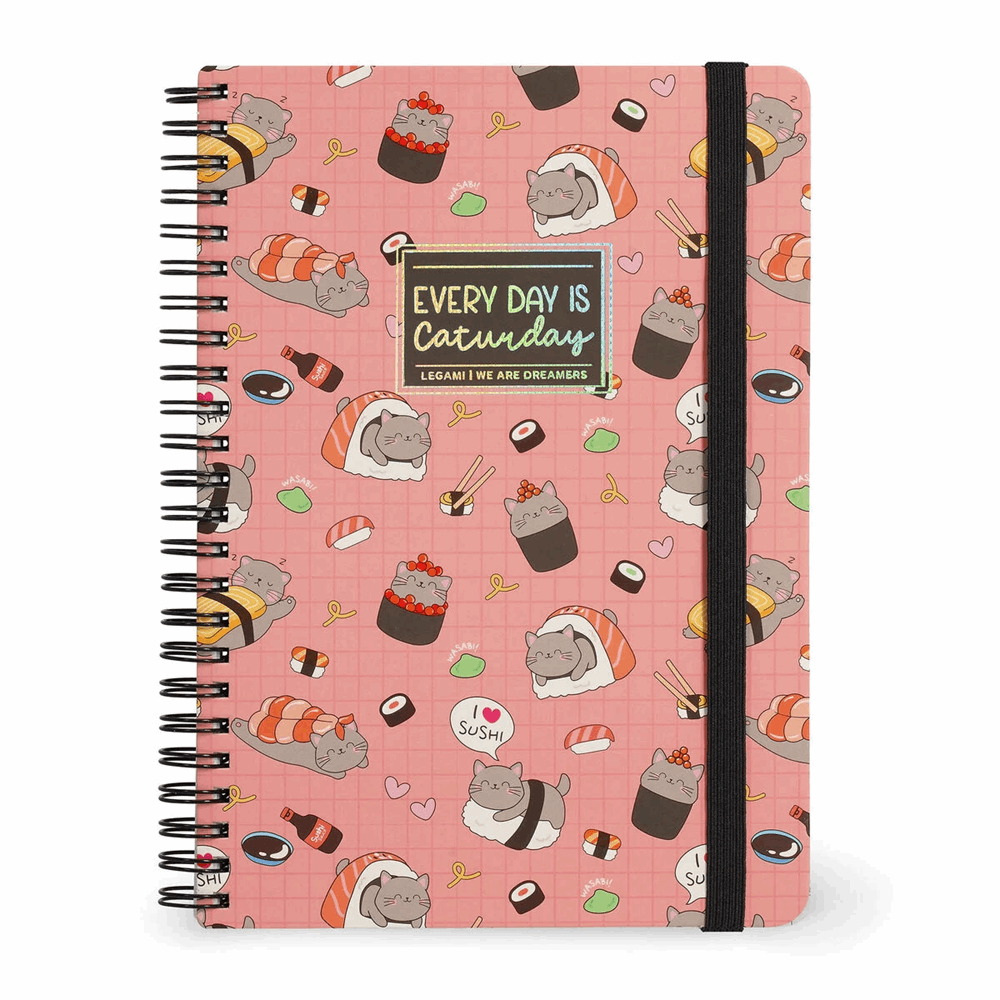 LEGAMI A5NOTS0052 LINED SPIRAL- BOUND NOTEPAD - ΣΗΜΕΙΩΜΑΤΑΡΙΟ ΡΙΓΕ ΣΠΙΡΑΛ - LARGE - SUSHI