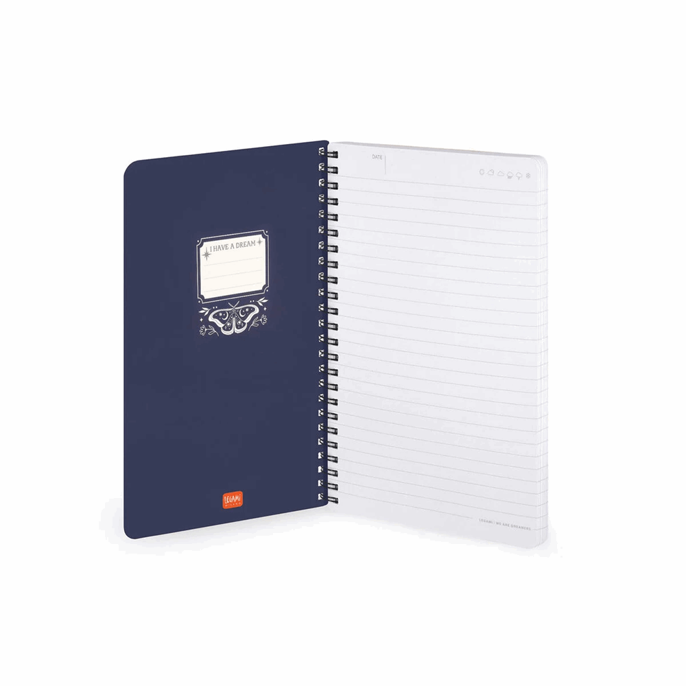LEGAMI A5NOTS0053 LINED SPIRAL- BOUND NOTEPAD - ΣΗΜΕΙΩΜΑΤΑΡΙΟ ΡΙΓΕ ΣΠΙΡΑΛ - LARGE - MOTH