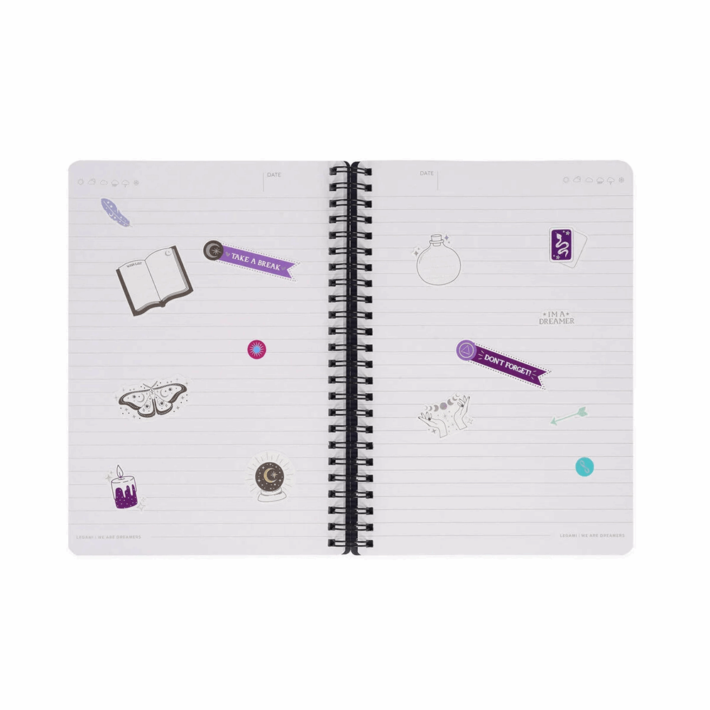 LEGAMI A5NOTS0053 LINED SPIRAL- BOUND NOTEPAD - ΣΗΜΕΙΩΜΑΤΑΡΙΟ ΡΙΓΕ ΣΠΙΡΑΛ - LARGE - MOTH