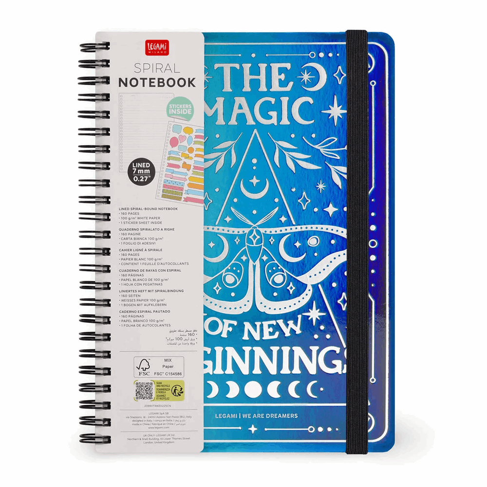 LEGAMI A5NOTS0053 LINED SPIRAL- BOUND NOTEPAD - ΣΗΜΕΙΩΜΑΤΑΡΙΟ ΡΙΓΕ ΣΠΙΡΑΛ - LARGE - MOTH