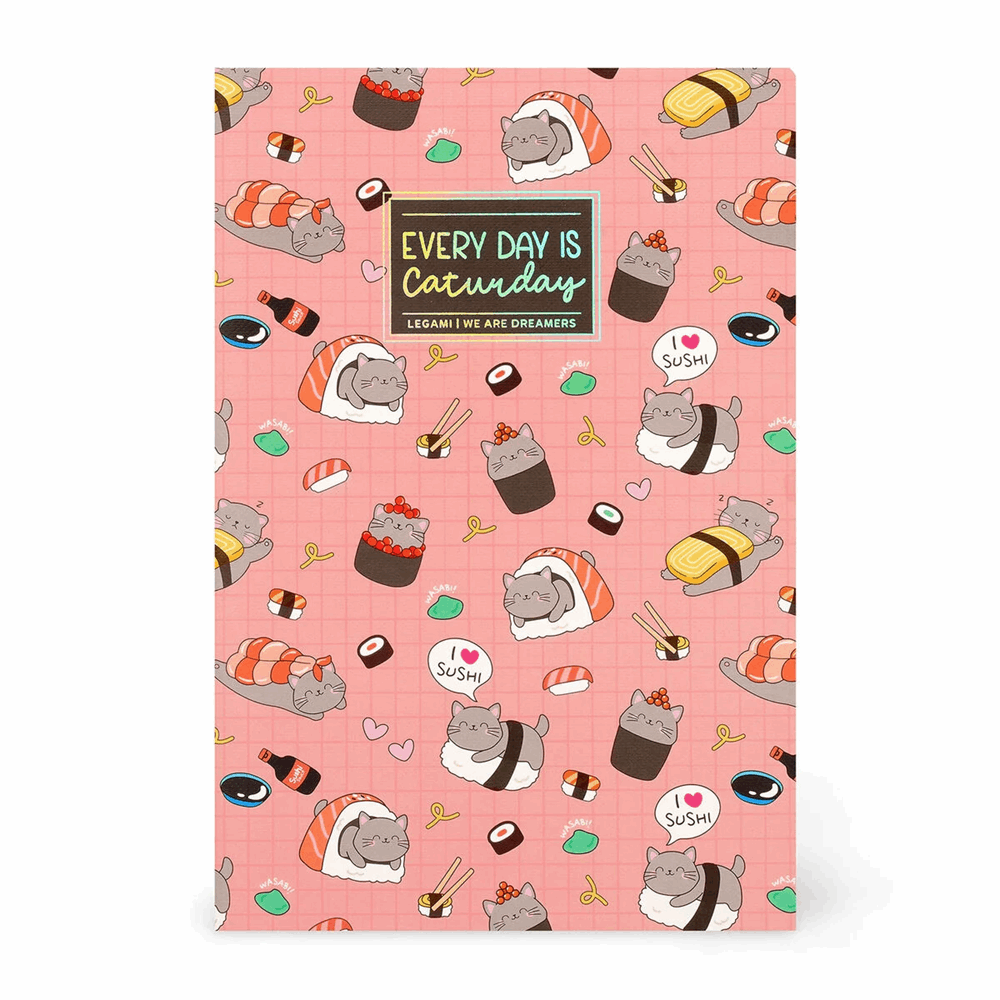 LEGAMI B5NOT0060 ΣΗΜΕΙΩΜΑΤΑΡΙΟ ΡΙΓΕ - QUADERNO - LARGE - SUSHI CAT