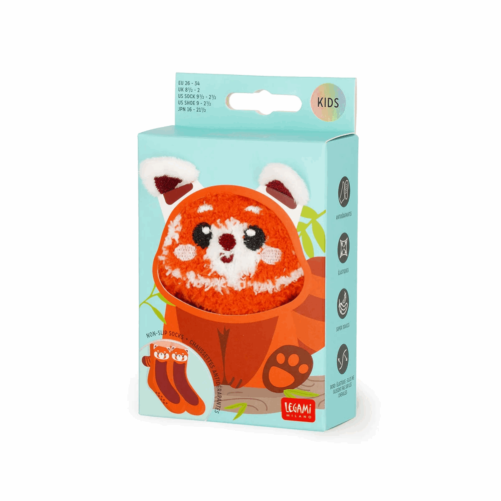LEGAMI KCS0015 NON-SLIP SOCKS - ITS A MATCH! - RED PANDA - KID