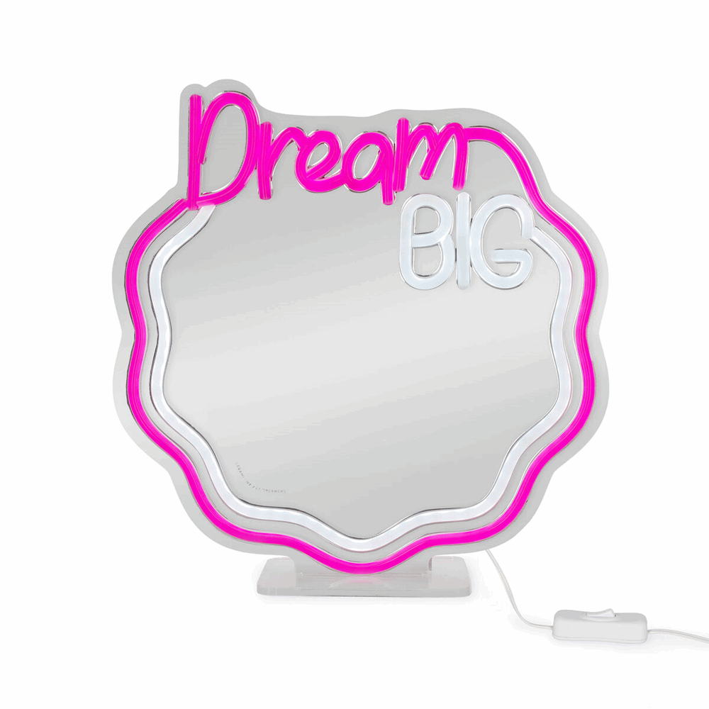 LEGAMI NLM0001 MIRROR WITH NEON-EFFECT LED LI - ITS A SIGN - DREAM BIG