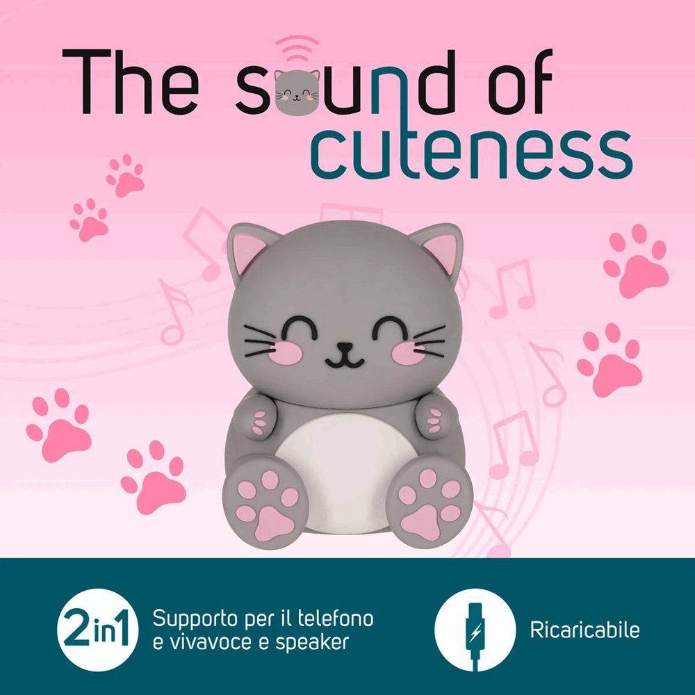 LEGAMI SPS0006 WIRELESS SPEAKER WITH STAND - THE SOUND OF CUTENESS - KITTY