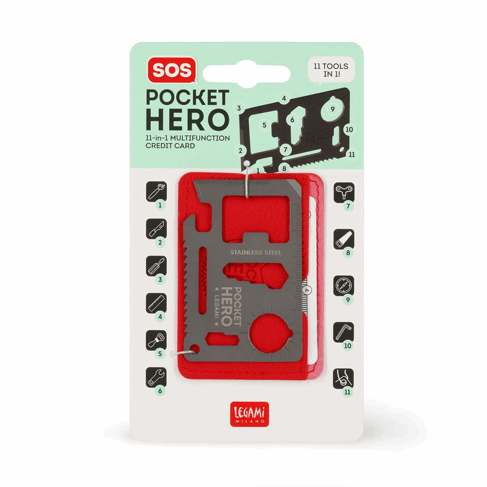 LEGAMI METKIT1 SOS POCKET HERO - 11-IN-1 CREDIT CARD MULTI-TOOL