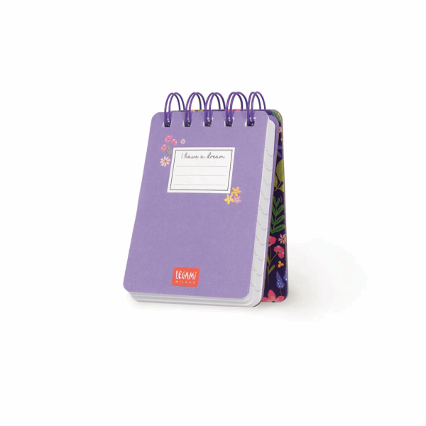 LEGAMI MNOTS0027 LINED SPIRAL- BOUND NOTEPAD - SPIRAL NOTEPAD - MINI - FLOWERS