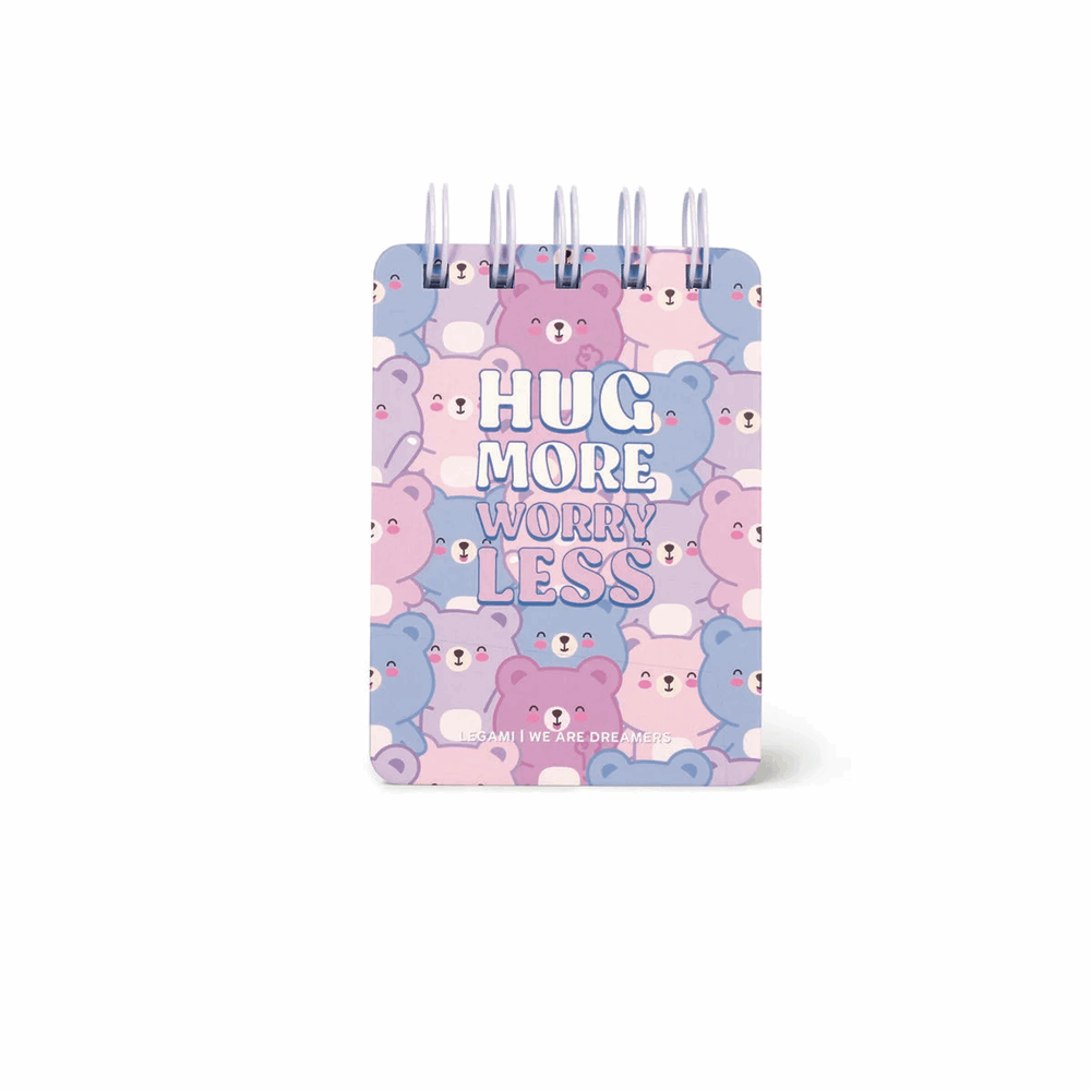 LEGAMI MNOTS0028 LINED SPIRAL- BOUND NOTEPAD - SPIRAL NOTEPAD - MINI - TEDDY BEAR