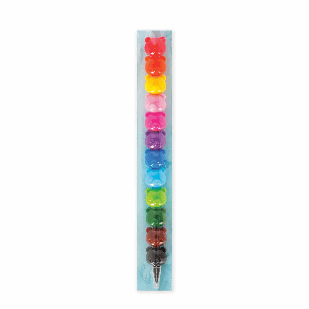 LEGAMI STC0002 12 STACKABLE CRAYONS - DREAM IN COLOUR - TEDDY BEAR