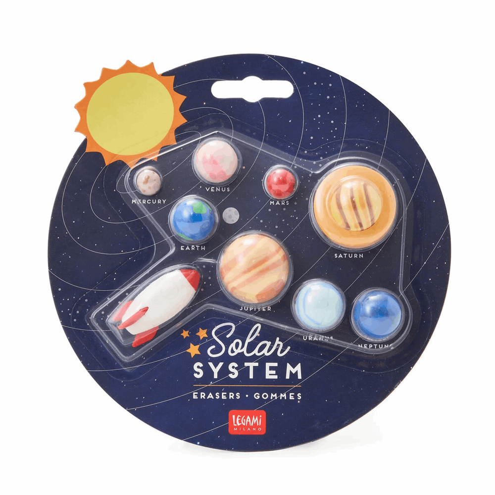 LEGAMI SES0001 SOLAR SYSTEM - SET OF 9 ERASERS