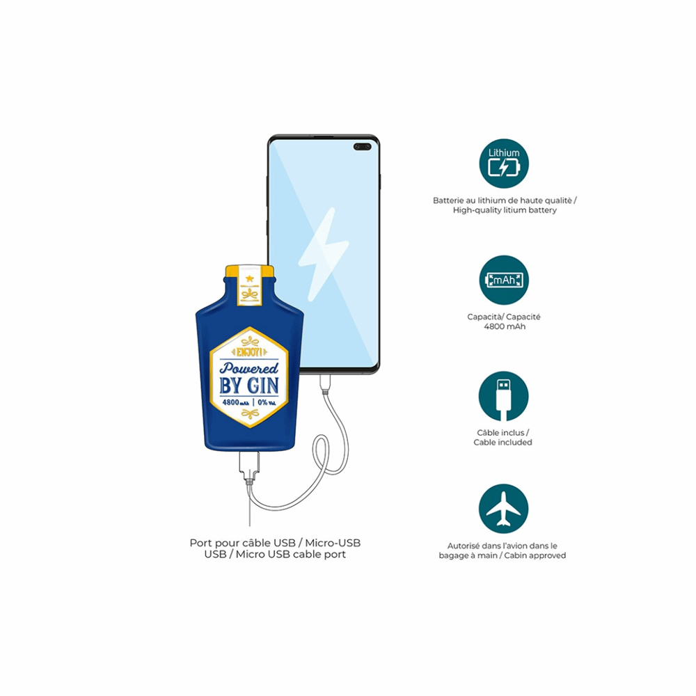 LEGAMI POW0021 MY SUPER POWER - POWER BANK - 4800mAh GIN