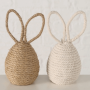 MSA ΛΑΓΟΣ 2/ass Elina, ΜΠΕΖ ΛΕΥΚΟ 10Χ8Χ17cm, Iron, Polystyrene foam, Jute, Cotton, Polyest