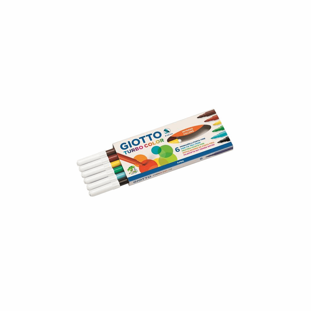 GIOTTO ΣΧΟΛΙΚΟΣ ΜΑΡΚΑΔΟΡΟΣ TURBO COLOR 2,8mm WASHABLE 6τμχ INTENSE COLORS 000415000
