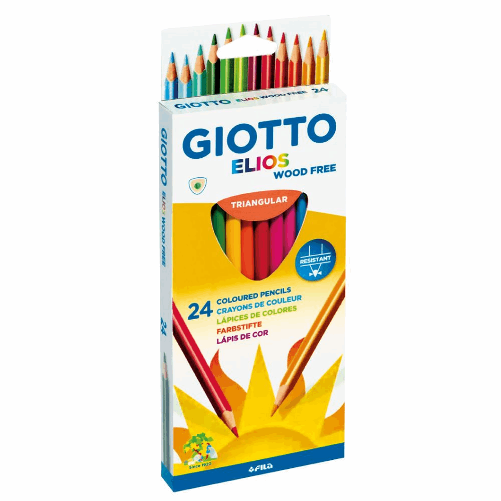 GIOTTO ΣΧΟΛΙΚΕΣ ΞΥΛΟΜΠΟΓΙΕΣ ELIOS TRIANGULAR 3,3mm ΣΕΤ 24τμχ WOOD FREE 000275900