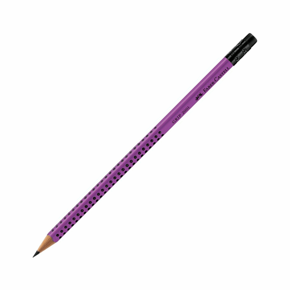 FABER CASTELL ΜΟΛΥΒΙ B ΜΕ ΓΟΜΑ GRIP  ΛΙΛΑ 12309856#