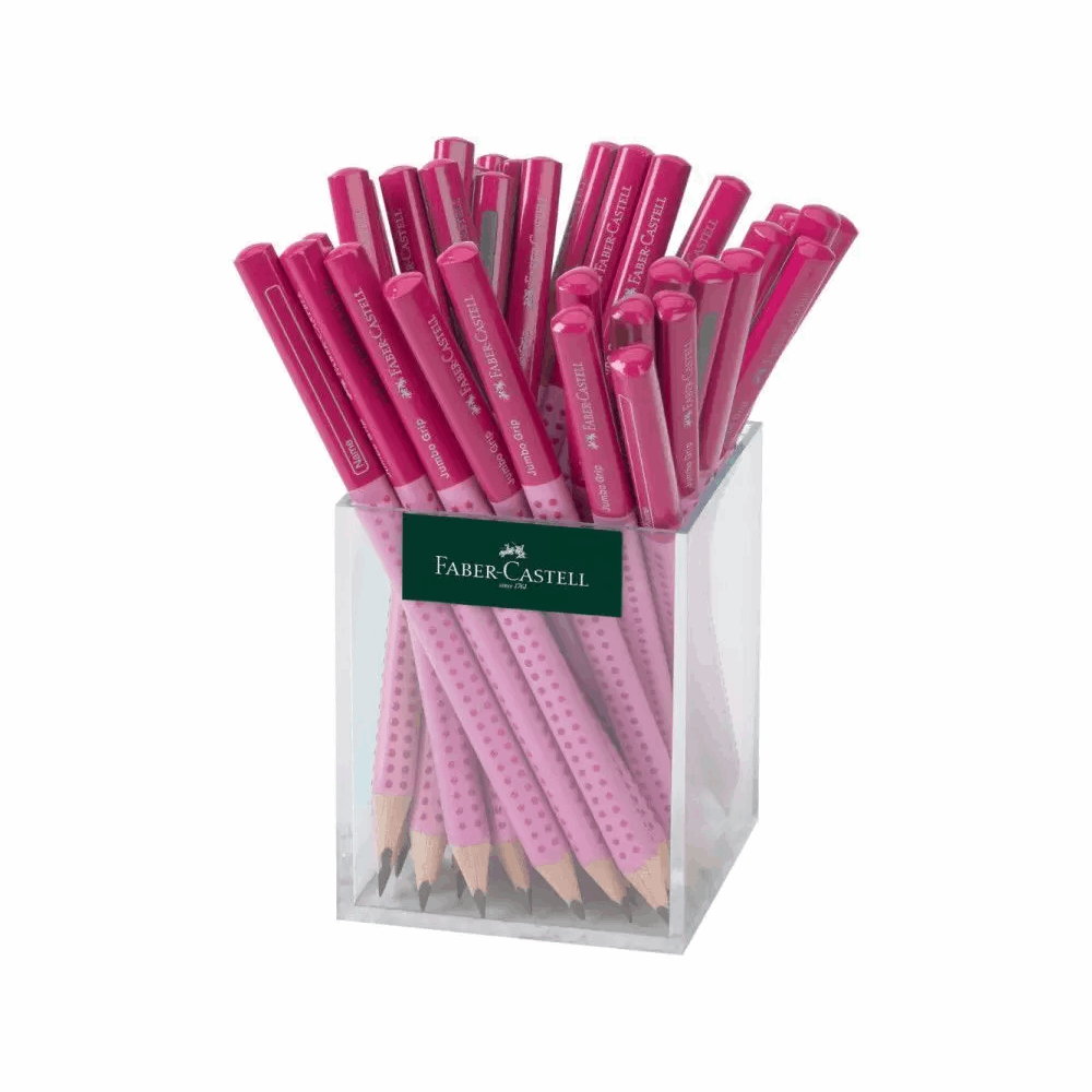 FABER CASTELL ΜΟΛΥΒΙ HB JUMBO GRIP 2001 OF111962 ΔΙΧΡΩΜΟ ΡΟΖ ΦΟΥΞΙΑ 12309755