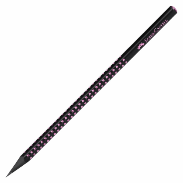 FABER CASTELL ΜΟΛΥΒΙ SPARKLE ΜΑΥΡΟ ΞΥΛΟ ΡΟΖΕ 129118258 OF118258