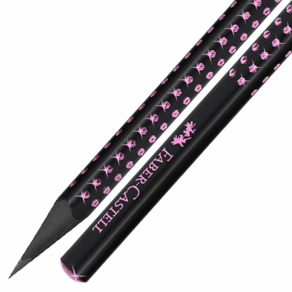 FABER CASTELL ΜΟΛΥΒΙ SPARKLE ΜΑΥΡΟ ΞΥΛΟ ΡΟΖΕ 129118258 OF118258