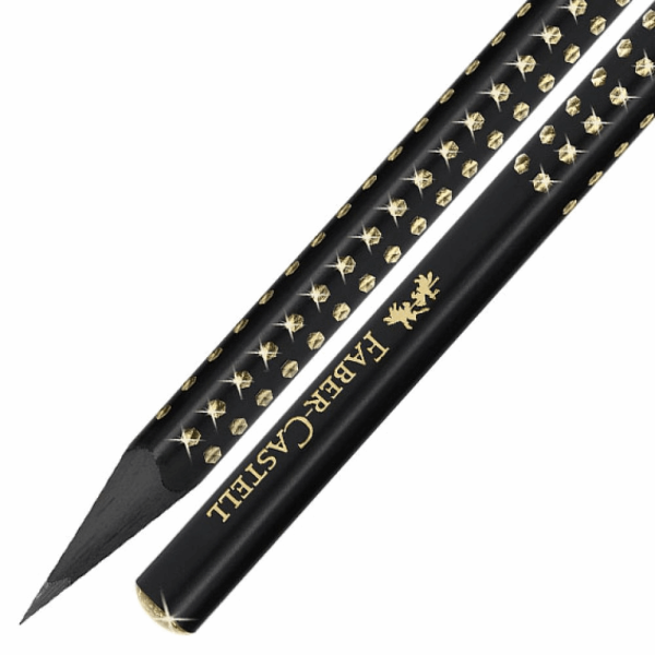FABER CASTELL ΜΟΛΥΒΙ SPARKLE ΜΑΥΡΟ ΞΥΛΟ ΧΡΥΣΟ 129118278 OF118278