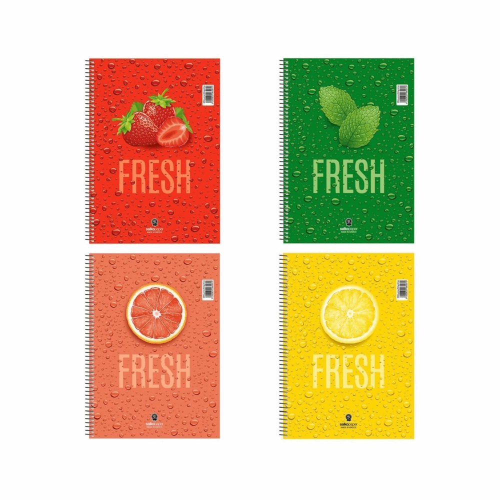 SALKO FRESH ΤΕΤΡΑΔΙΟ ΣΠΙΡΑΛ Β5(17X25) 3Θ 90φ 6503