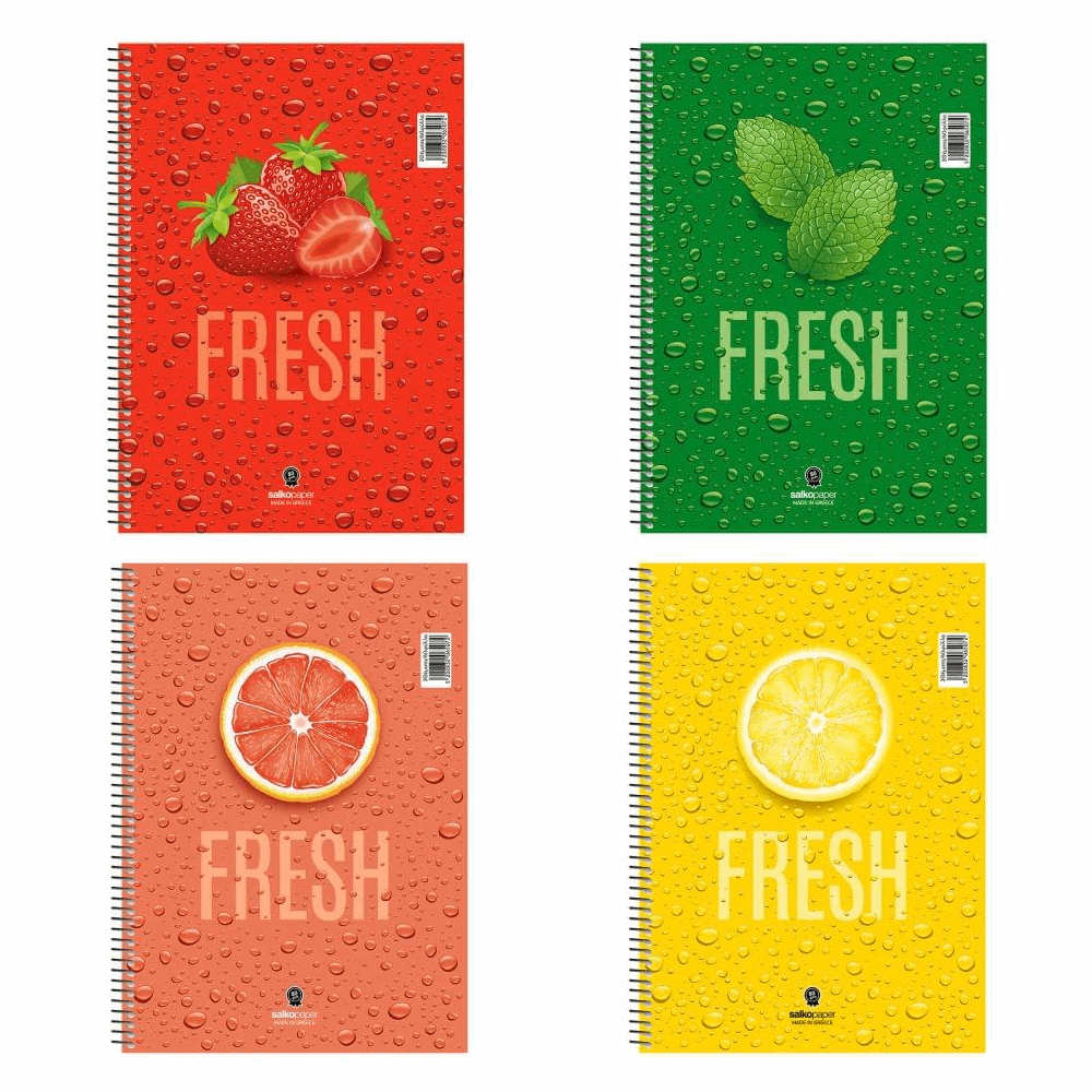 SALKO FRESH ΤΕΤΡΑΔΙΟ ΣΠΙΡΑΛ Α4(21X29) 4Θ 120φ 6509