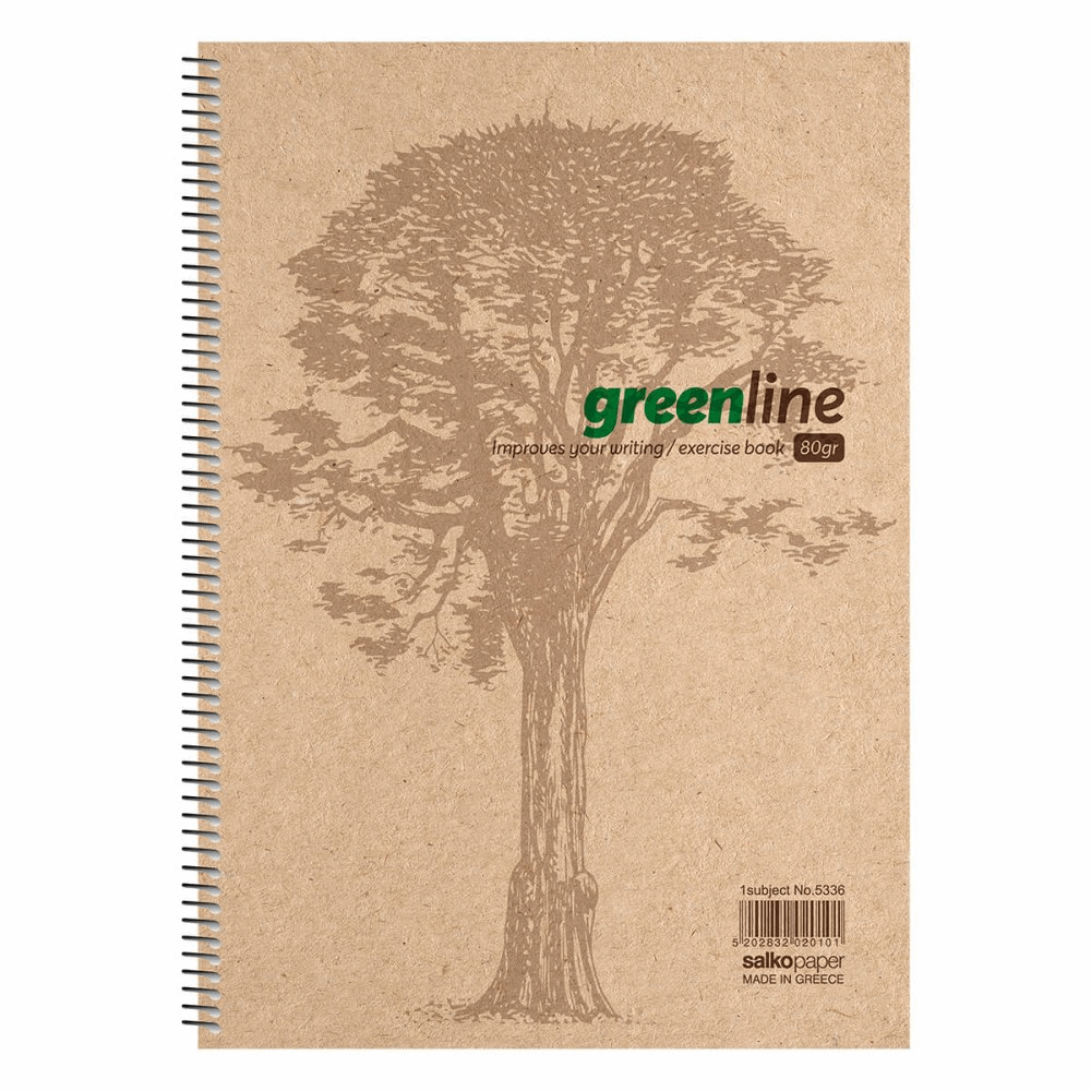 SALKO GREΕNLINE ΤΕΤΡΑΔΙΟ ΣΠΙΡΑΛ Β5(17Χ25) 2Θ 60φ 5332