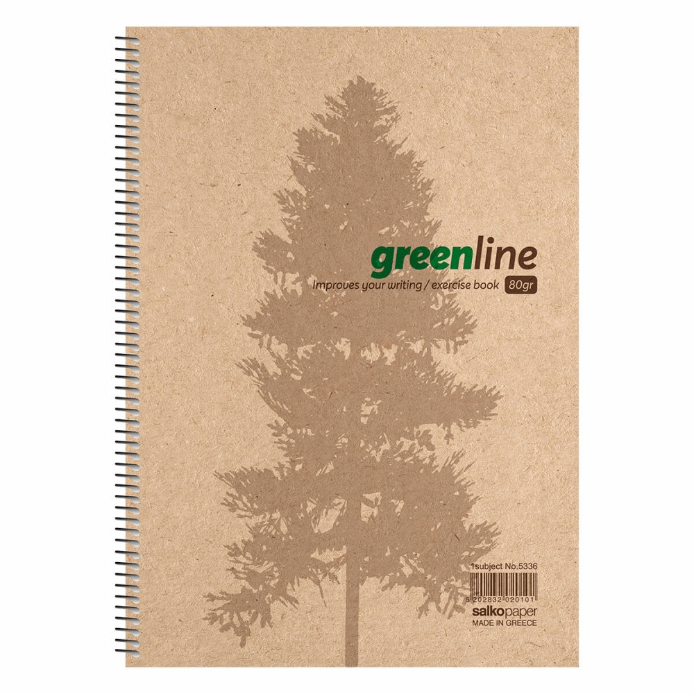 SALKO GREENLINE ΤΕΤΡΑΔΙΟ ΣΠΙΡΑΛ Β5(17Χ25) 4Θ 120φ 5334