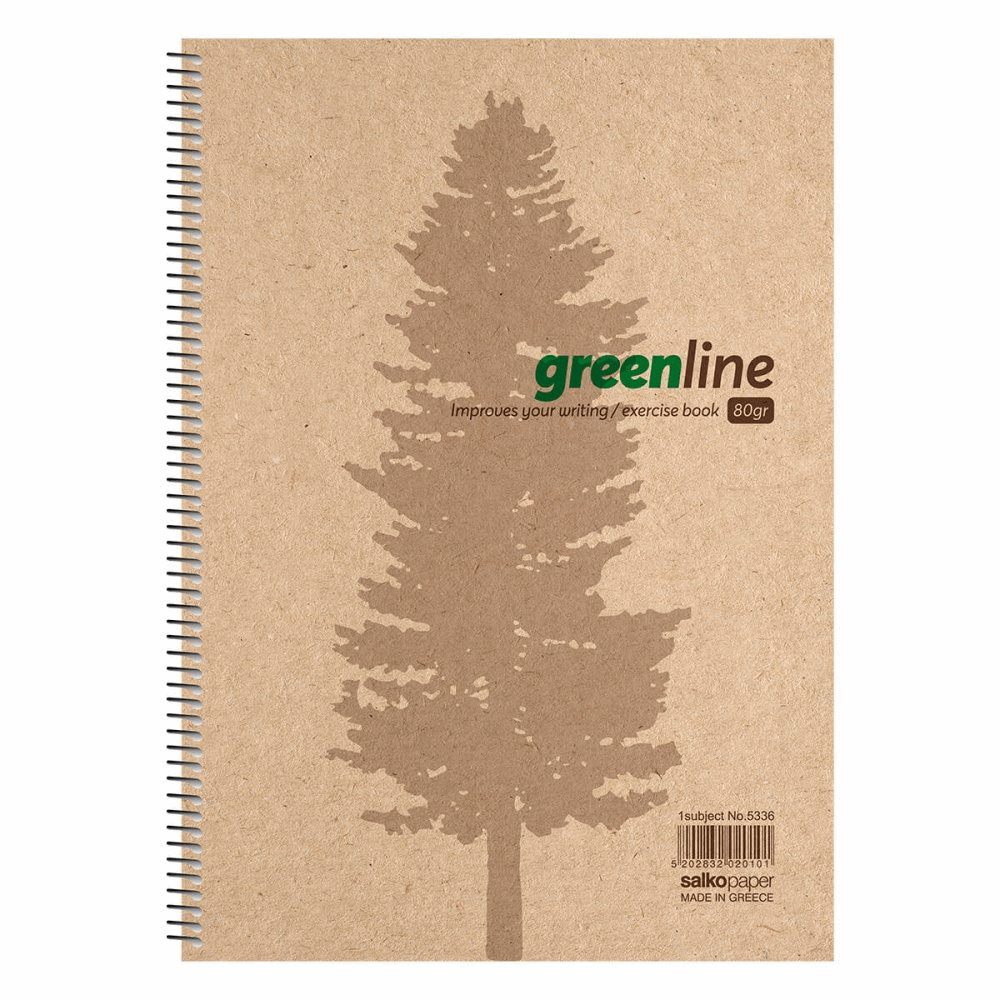 SALKO GREENLINE ΤΕΤΡΑΔΙΟ ΣΠΙΡΑΛ Β5(17Χ25) 4Θ 120φ 5334