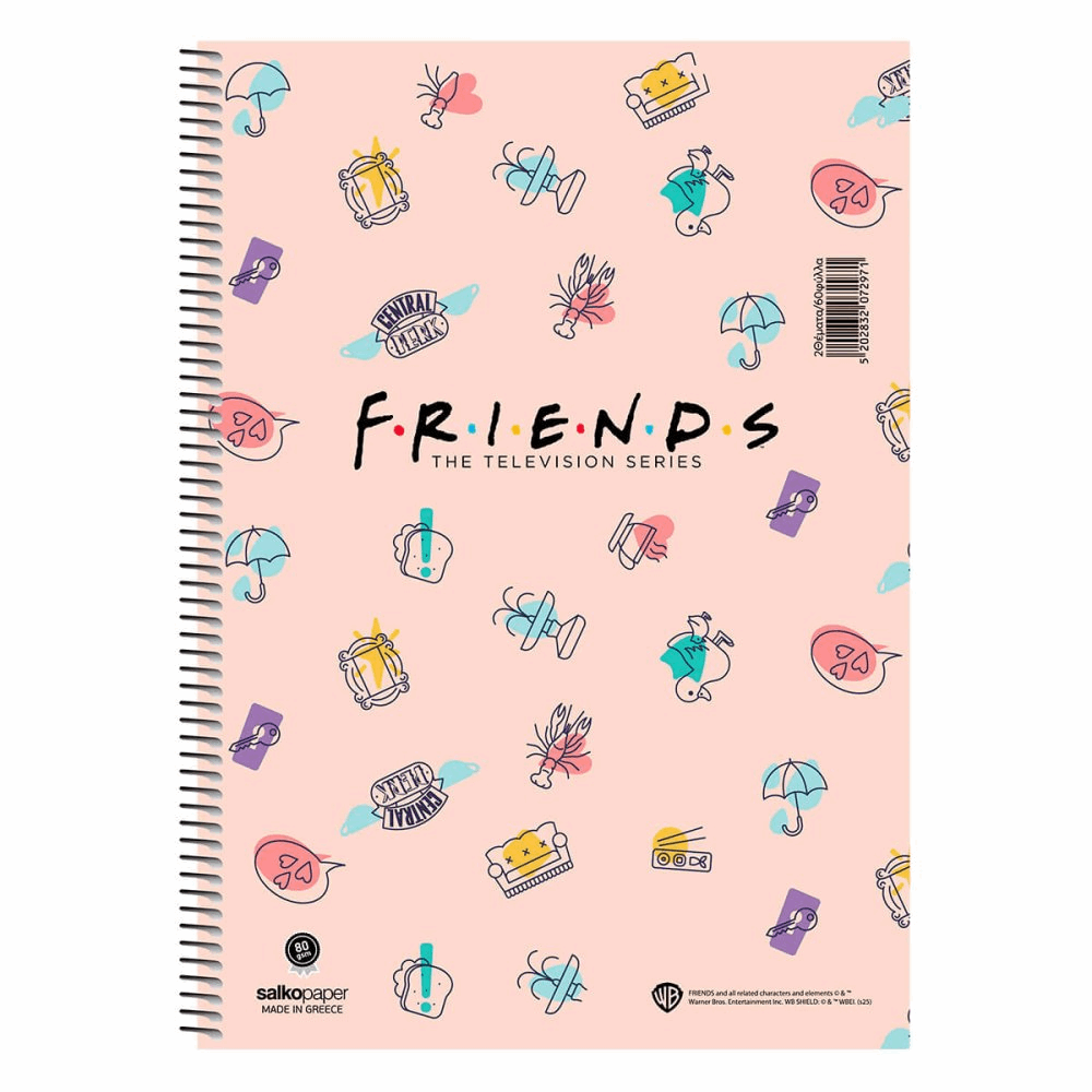 SALKO FRIENDS CENTRAL PERK ΤΕΤΡΑΔΙΟ ΣΠΙΡΑΛ Β5(17X25) 2Θ 60φ 7292