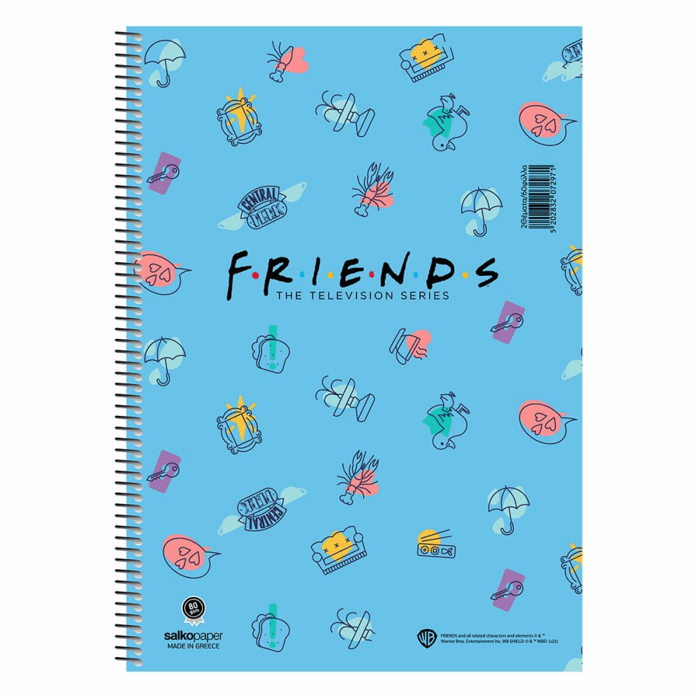 SALKO FRIENDS CENTRAL PERK ΤΕΤΡΑΔΙΟ ΣΠΙΡΑΛ Α4(217X29) 3Θ 90φ 7298