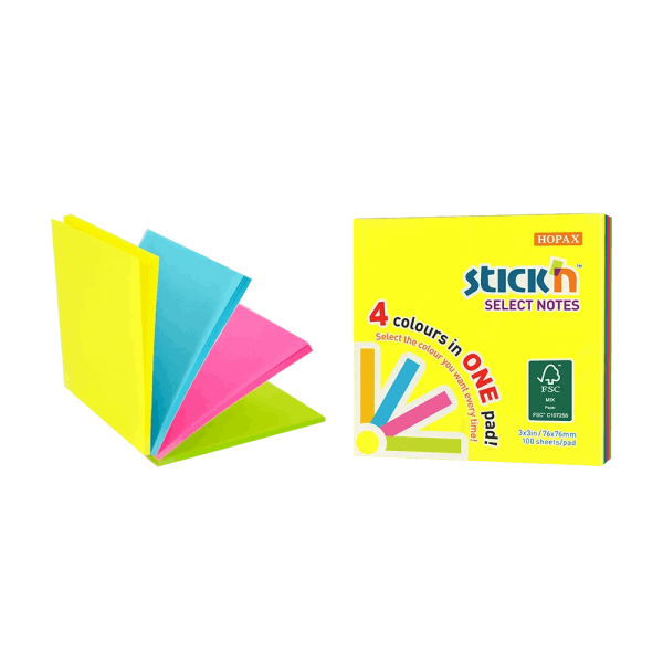 SALKO STICKS ΑΥΤΟΚΟΛΛΗΤΑ ΧΑΡΤΑΚΙΑ ΣΗΜΕΙΩΣΕΩΝ 76Χ76 MAGIC ΝΕΟΝ 4ΧΡΩΜΑΤΑ Νο15 1571