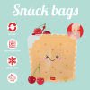 LEGAMI ZB0003 SNACK BAGS - SET OF 3 REUSABLE FOOD POUCHES - COOKIE