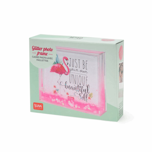 LEGAMI GPF0002 GLITTER PHOTO FRAME SMALL FLAMINGO