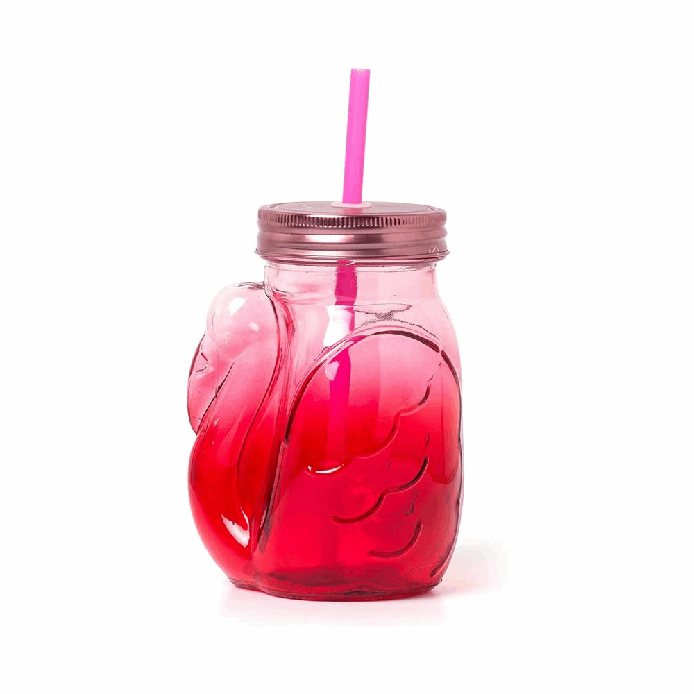 LEGAMI JAR0001 DRINKING GLASS JAR - FLAMINGO