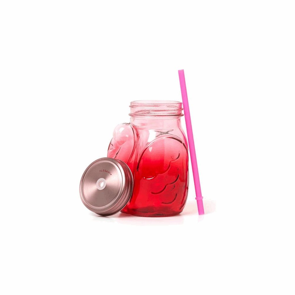 LEGAMI JAR0001 DRINKING GLASS JAR - FLAMINGO