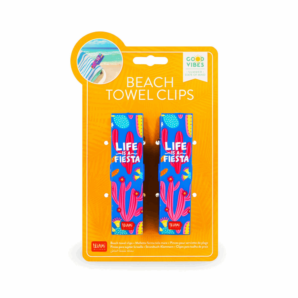 LEGAMI CLI0001 SET OF 2 BEACH TOWEL CLIPS - CACTUS