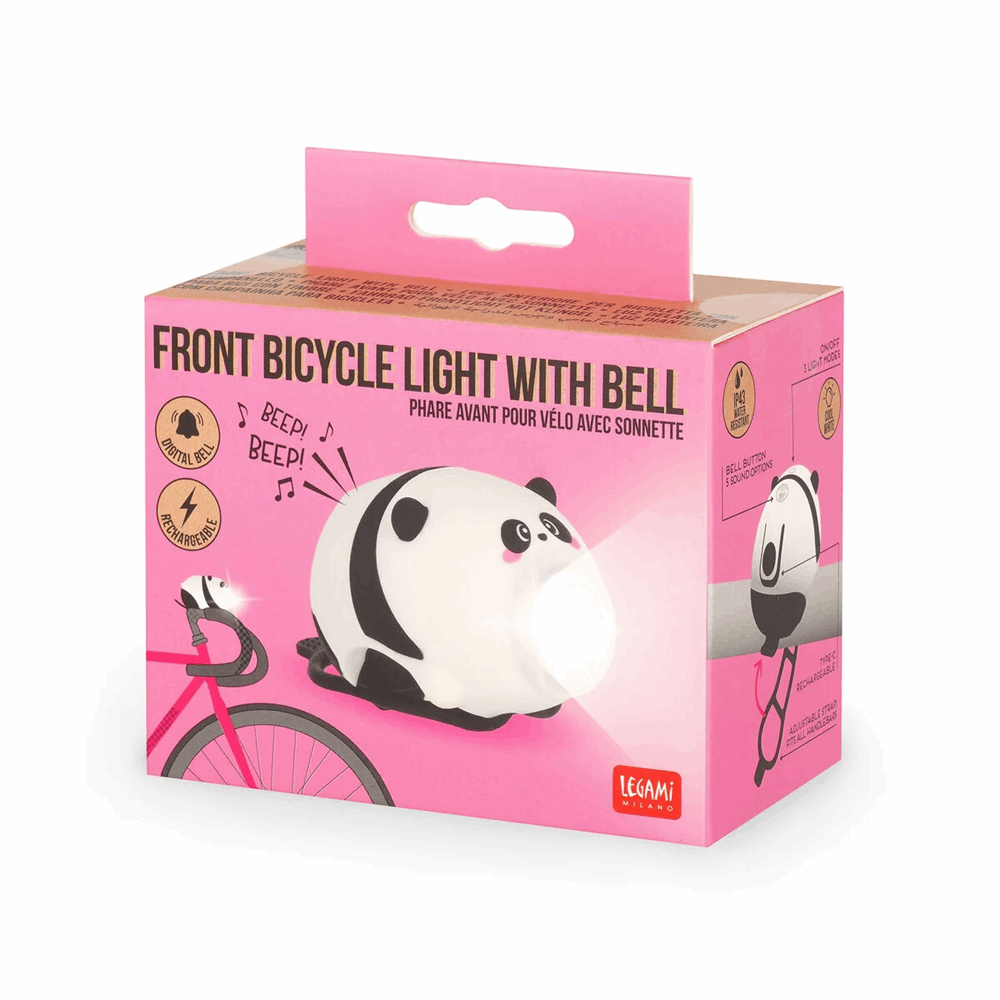 LEGAMI BKL0001 RECHARGEABLE F. BICYCLE LIGHT - FRONT BICYCLE LIGHT WITH BELL - PANDA