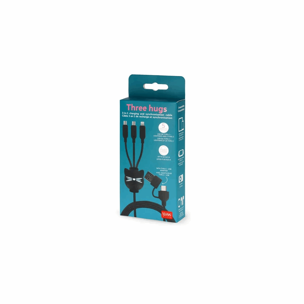 LEGAMI CCA0005 CHARGING & SYNC MULTICABLE - THREE HUGS - KITTY