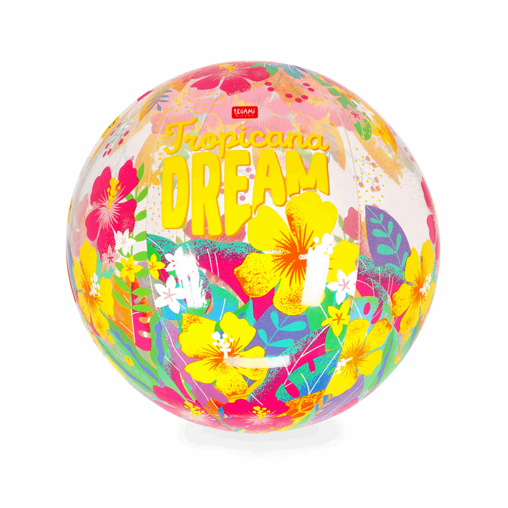 LEGAMI - GOOD VIBES 2026 -  BB0014 GLITTER BEACH BALL - INFLATABLE BEACH BALL - TROPICANA DREAM