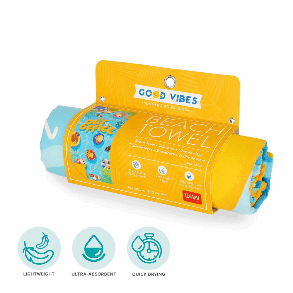 LEGAMI - GOOD VIBES 2026 -  BT0037 BEACH TOWEL - OUT OF OFFICE