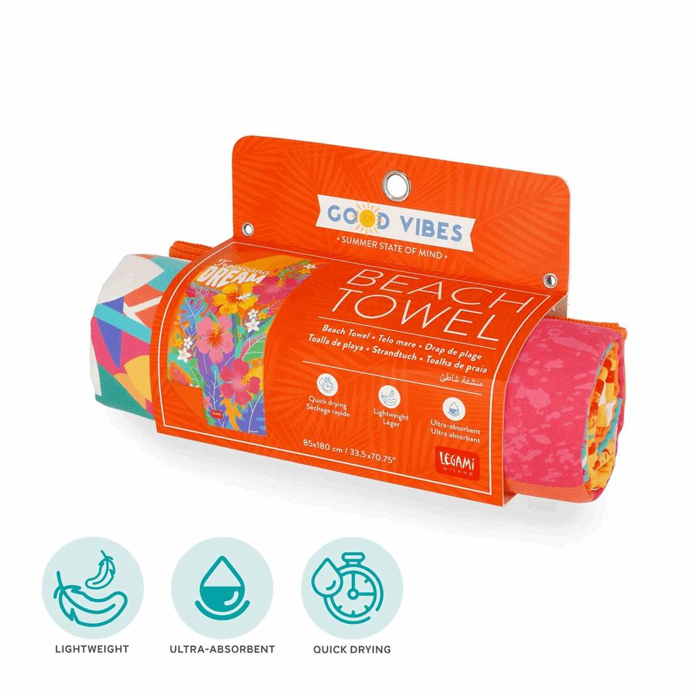 LEGAMI - GOOD VIBES 2026 -  BT0041 BEACH TOWEL - TROPICANA DREAM