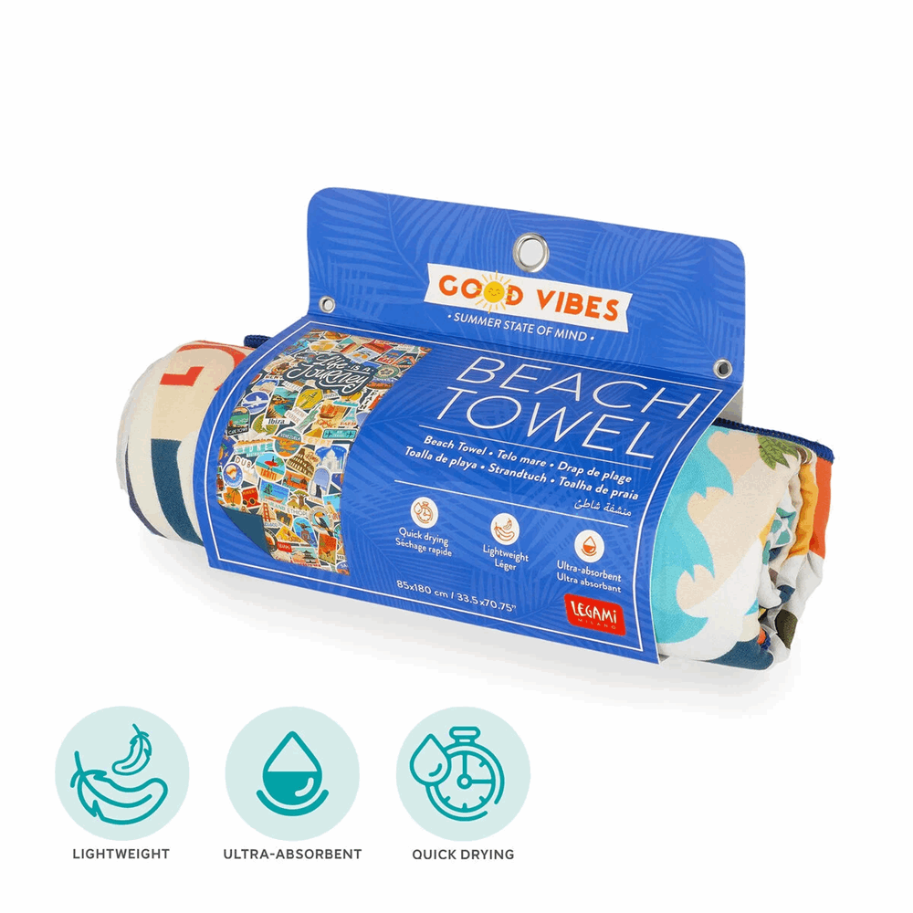 LEGAMI - GOOD VIBES 2026 -  BT0042 BEACH TOWEL - TRAVEL - STICKERS