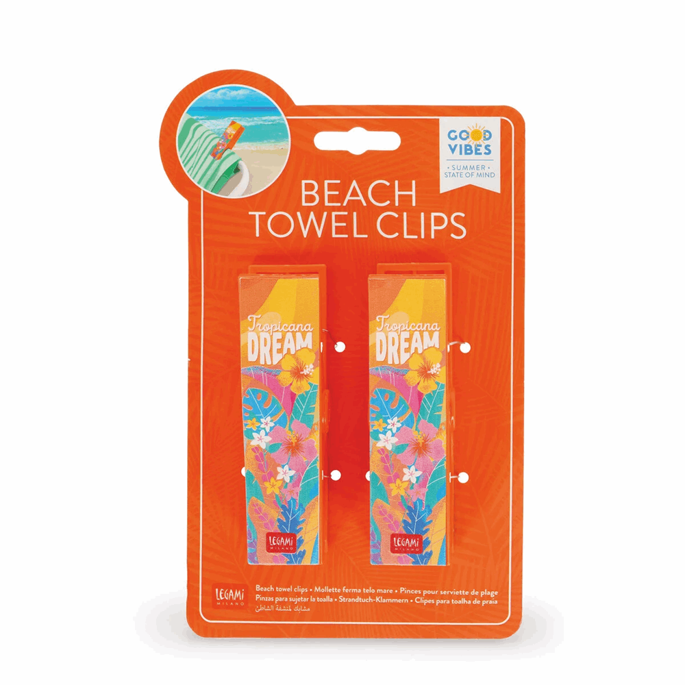 LEGAMI - GOOD VIBES 2026 -  CLI0003 BEACH TOWEL CLIPS - SET OF 2 BEACH TOWEL CLIPS - TROPICANA